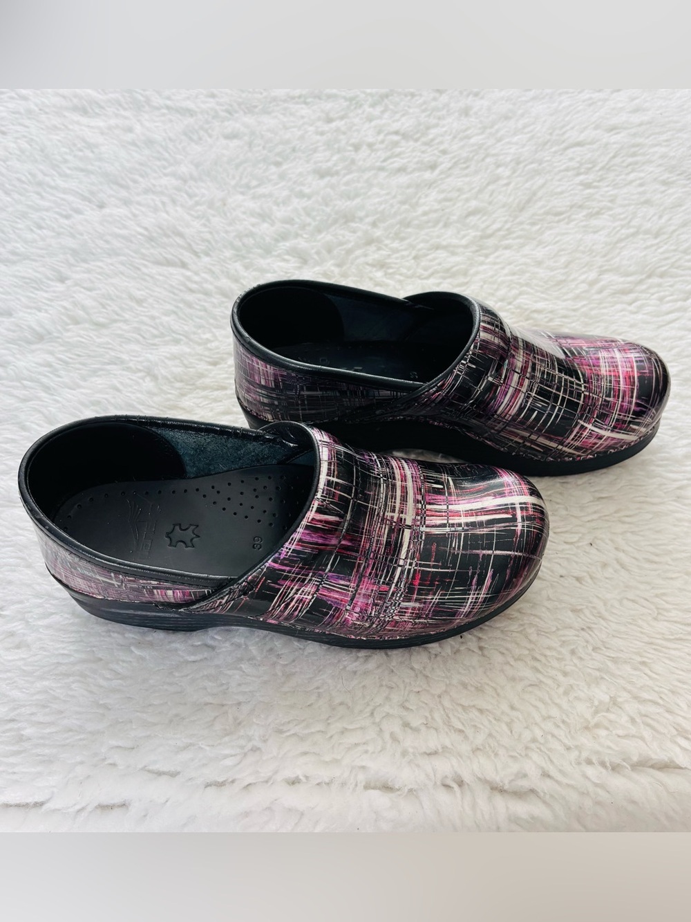 Dansko Patent Leather Multicolor Slip on Clogs Shoes size EU 39 - Picture 6 of 13
